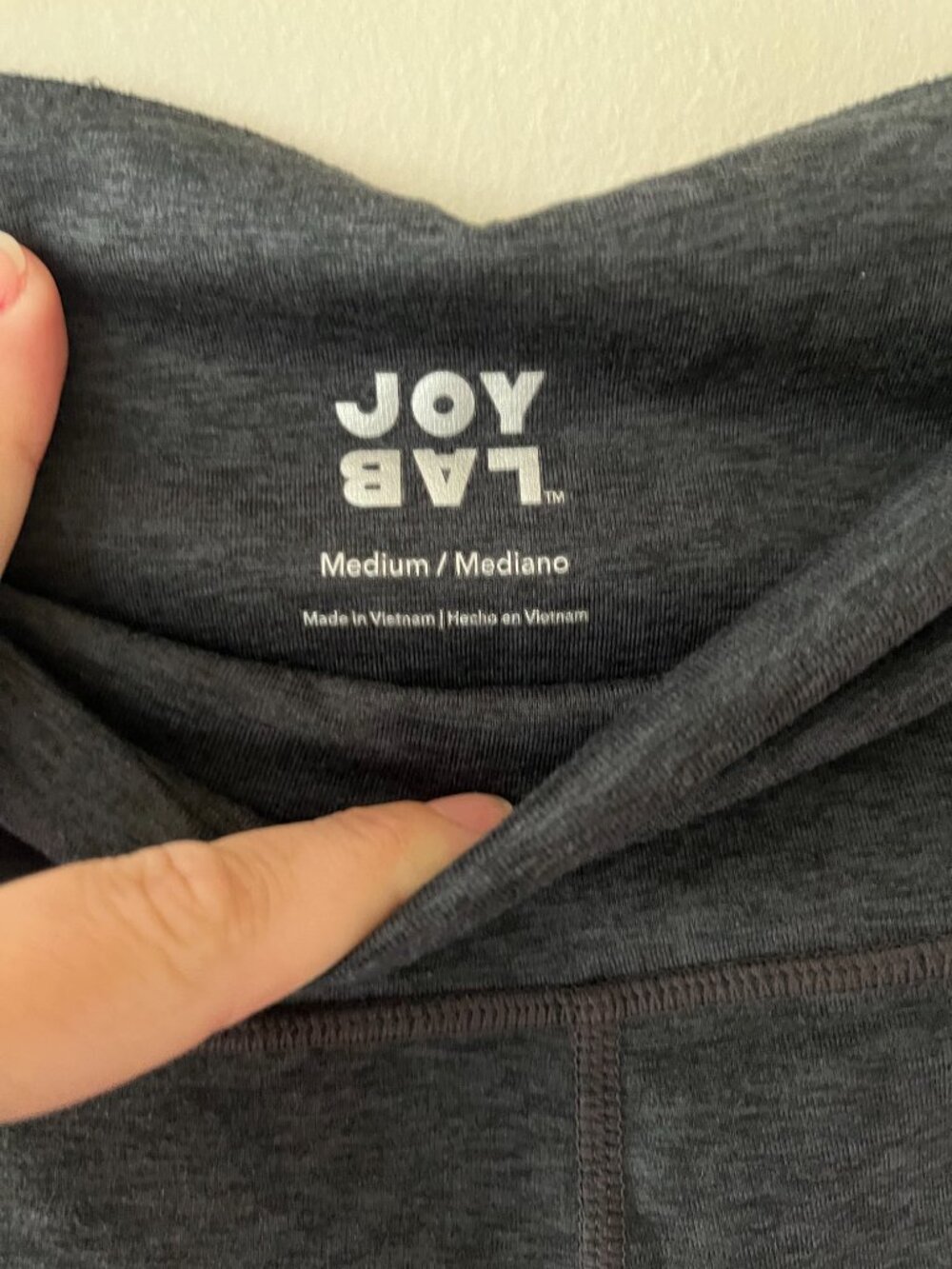 Joy Lab Sz M High Waist Crop Knotted Charcoal Gray Stretch Pull On Leggings - Picture 3 of 6